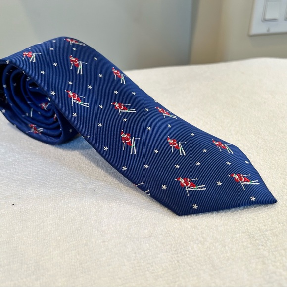 American Traditions Holiday Christmas Tie Santa Ski - Picture 1 of 3